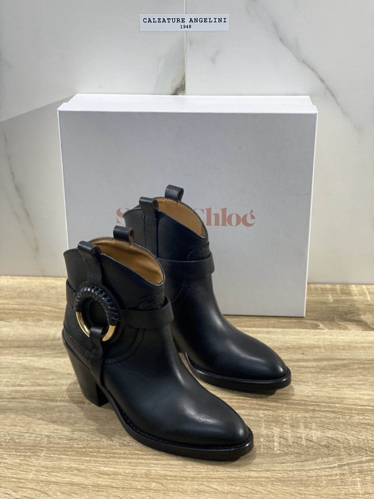 See By Chloe’ Texano Hanna cowboy pelle Nera luxury boot woman 37 