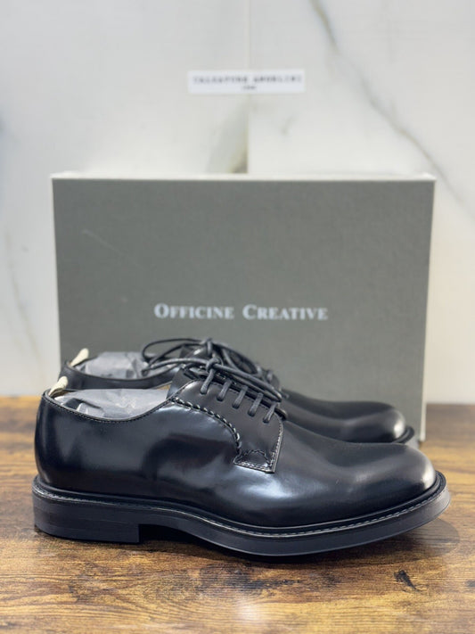 Officine Creative Derby   Uomo Uniform   Pelle Nera    Luxury Men Shoe  43.5
