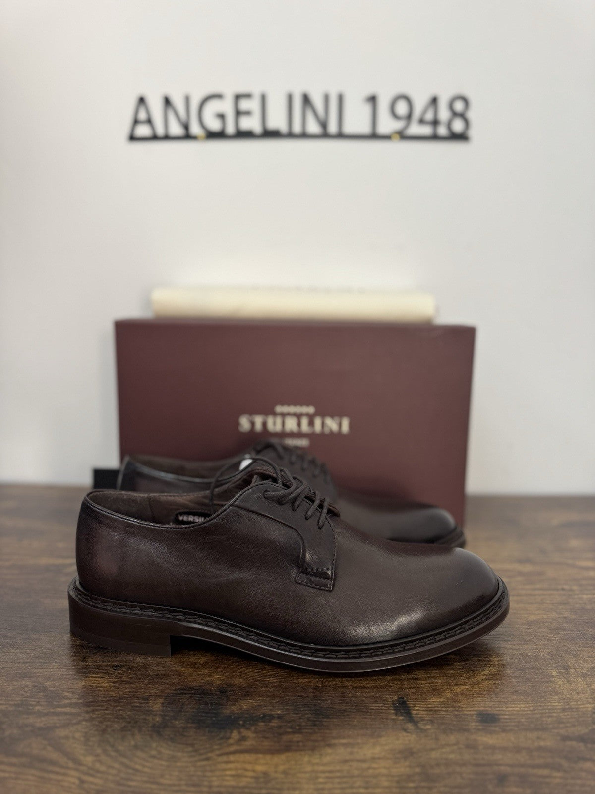 Sturlini  Derby Pelle Marrone Luxury Scarpa Uomo 42
