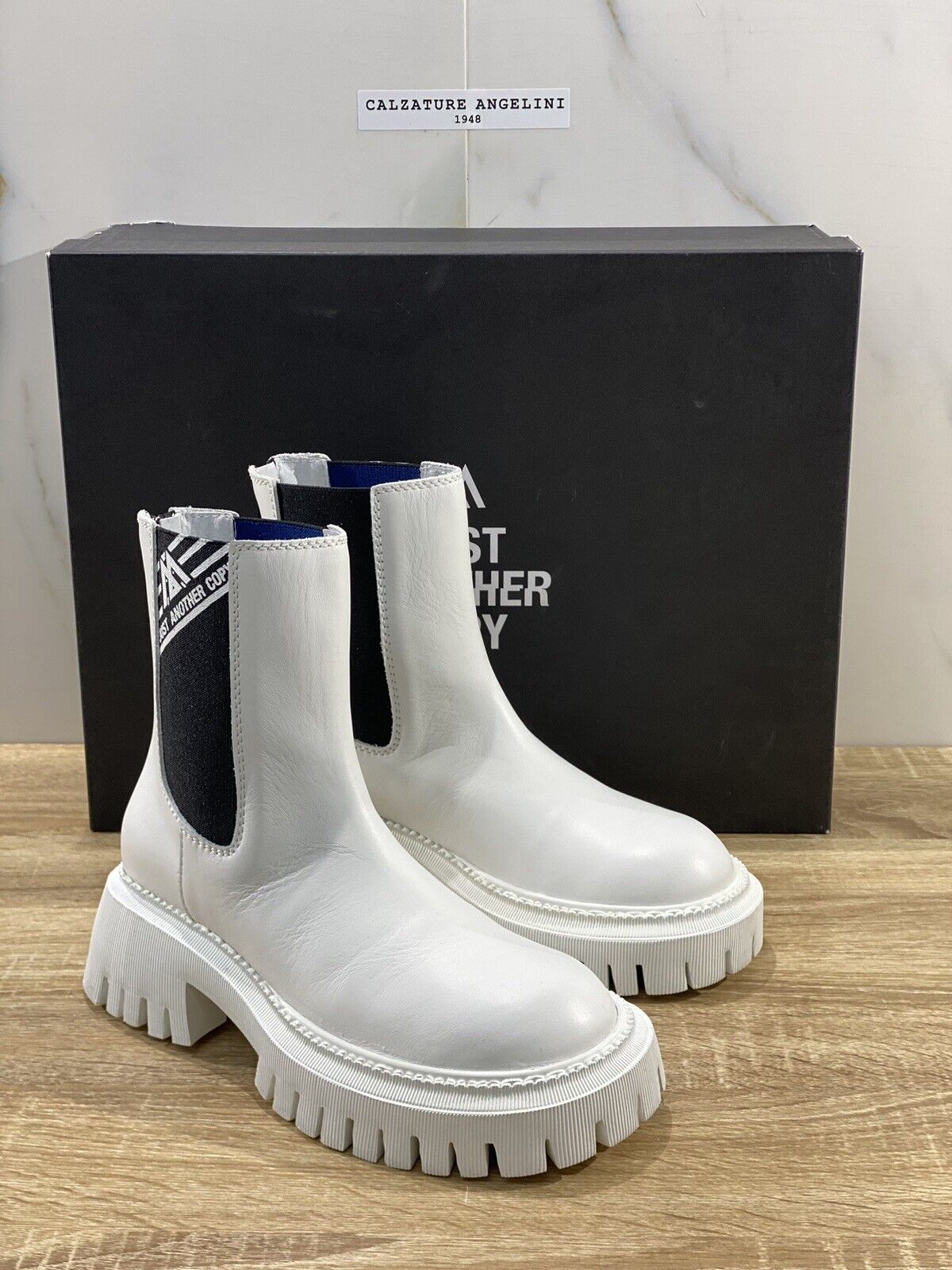 Just Another copy axel mid boot Donna pelle bianco combat 38