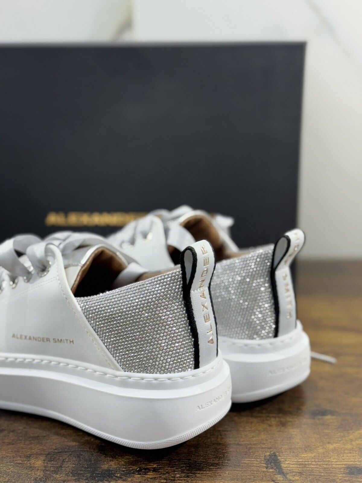 Alexander Smith London  Sneaker Donna Wembley  Pelle White Silver 37