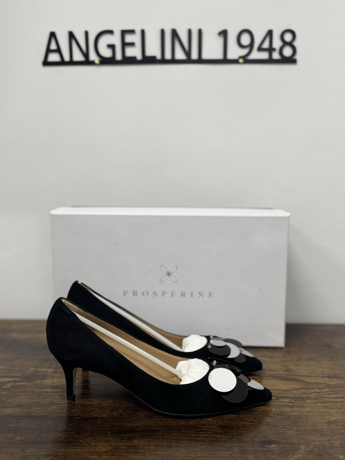 Prosperine Décolleté Pelle  Suede Nero Con Tacco  Scarpa Donna 36