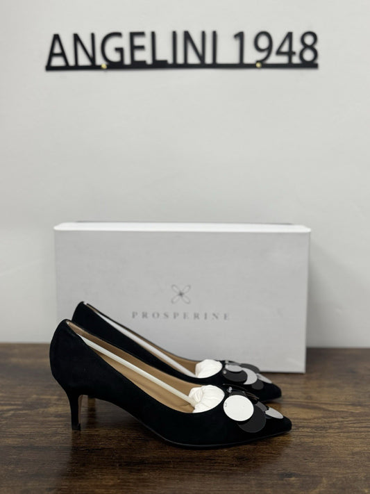Prosperine Décolleté Pelle  Suede Nero Con Tacco  Scarpa Donna 36