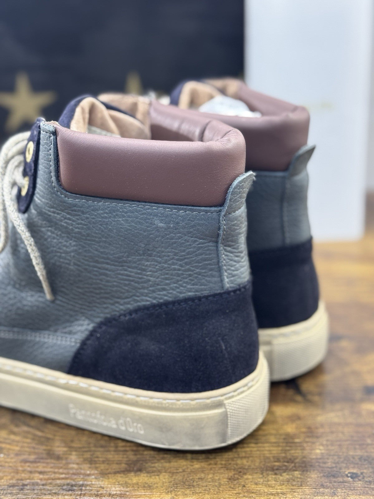 Pantofola D’oro Stivaletto Mid Pelle Blu Casual Boot Uomo 44