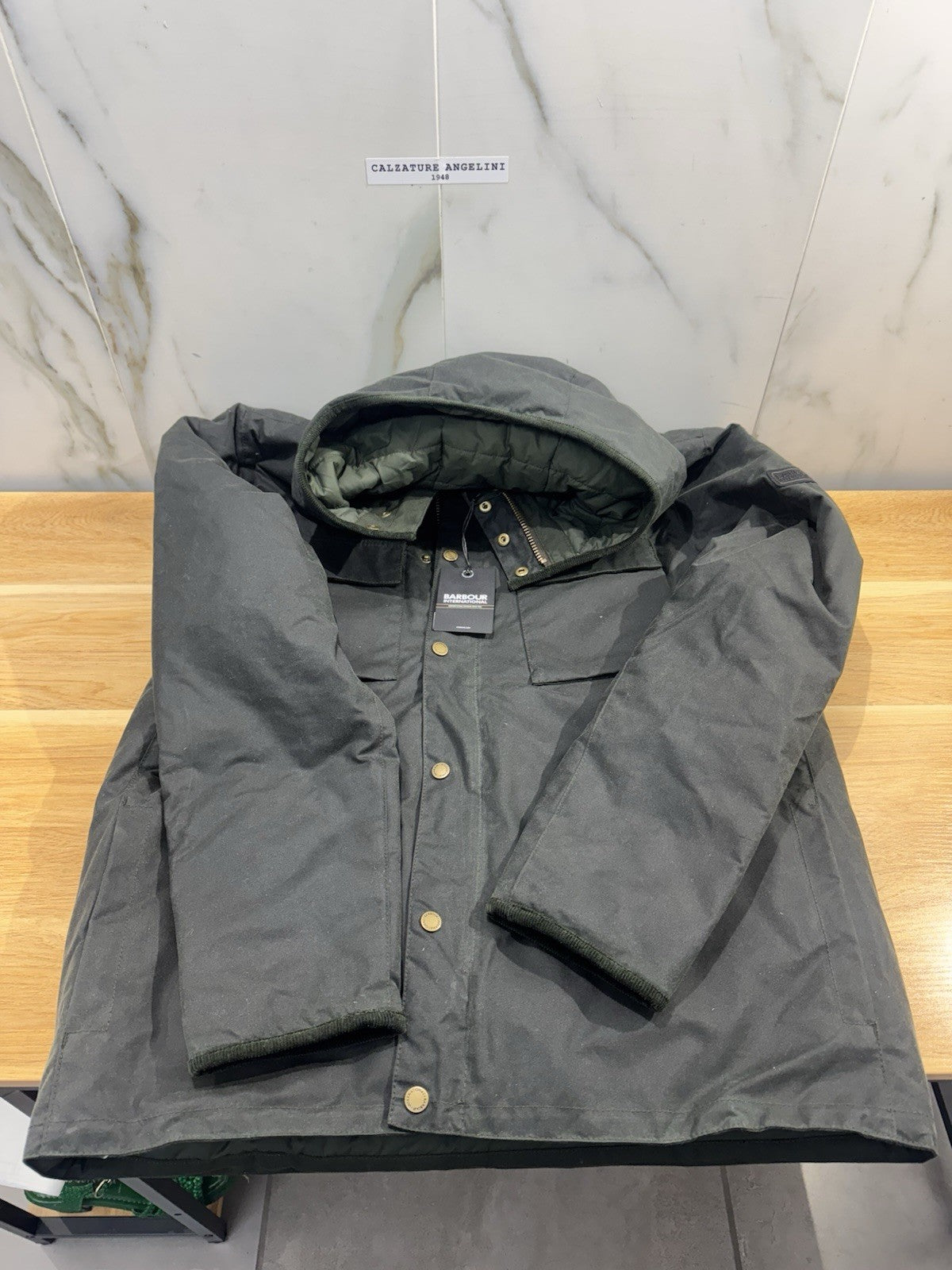 Barbour International Giacca Cerata Longwell Verdone Casual Uomo L