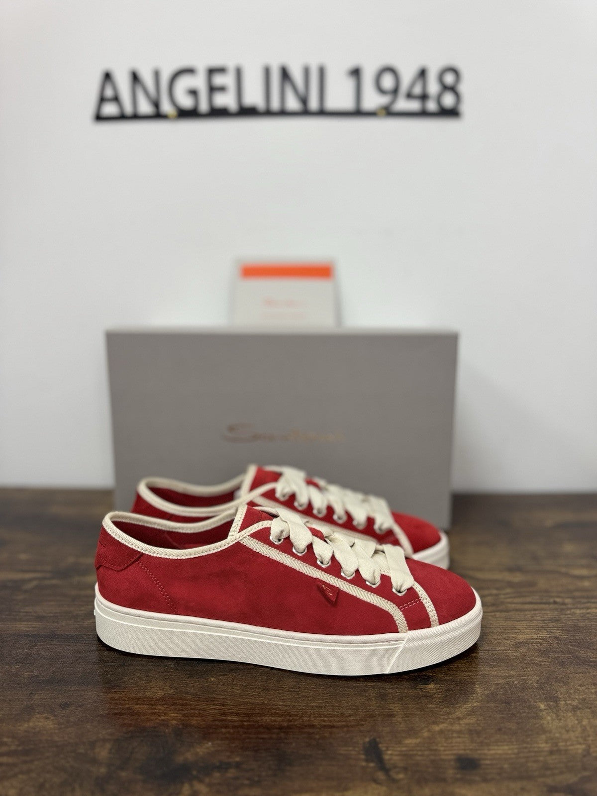 Santoni Sneaker Icon Pelle  Suede Rossa    Casual Scarpa Santoni 38.5