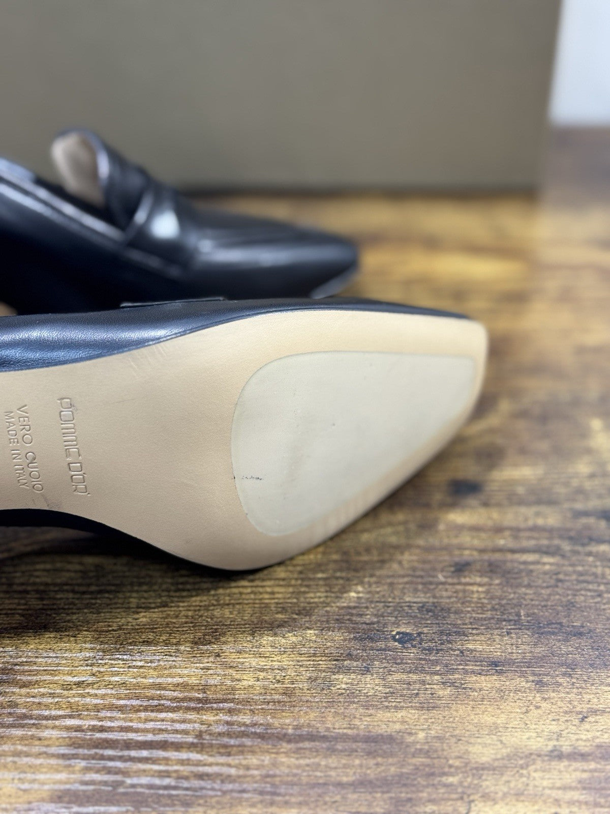 Pomme D’or Mocassino  Pelle Nero Con Tacco Casual Luxury Loafer Donna 41