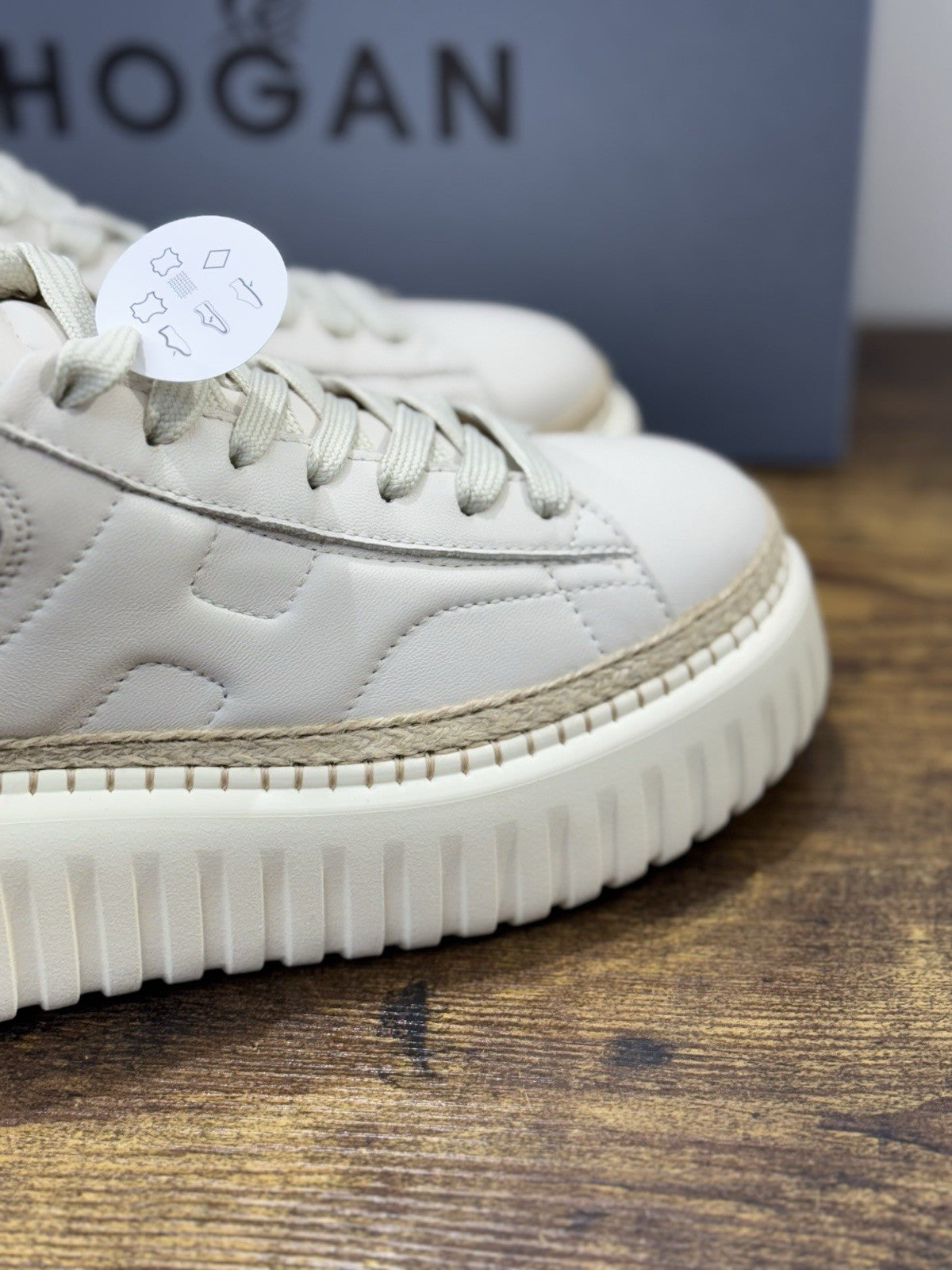Hogan H Stripes Sneaker Pelle Bianca Zeppa   Memory Foam Scarpa Hogan Donna 37