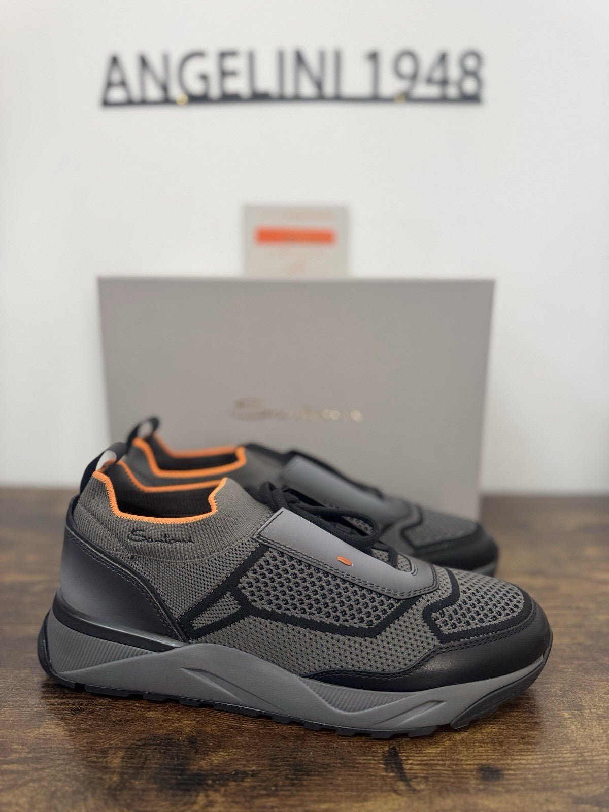 Santoni Innova Sneaker Pelle E Tessuto    Casual Luxury Santoni Scarpa Uomo 42