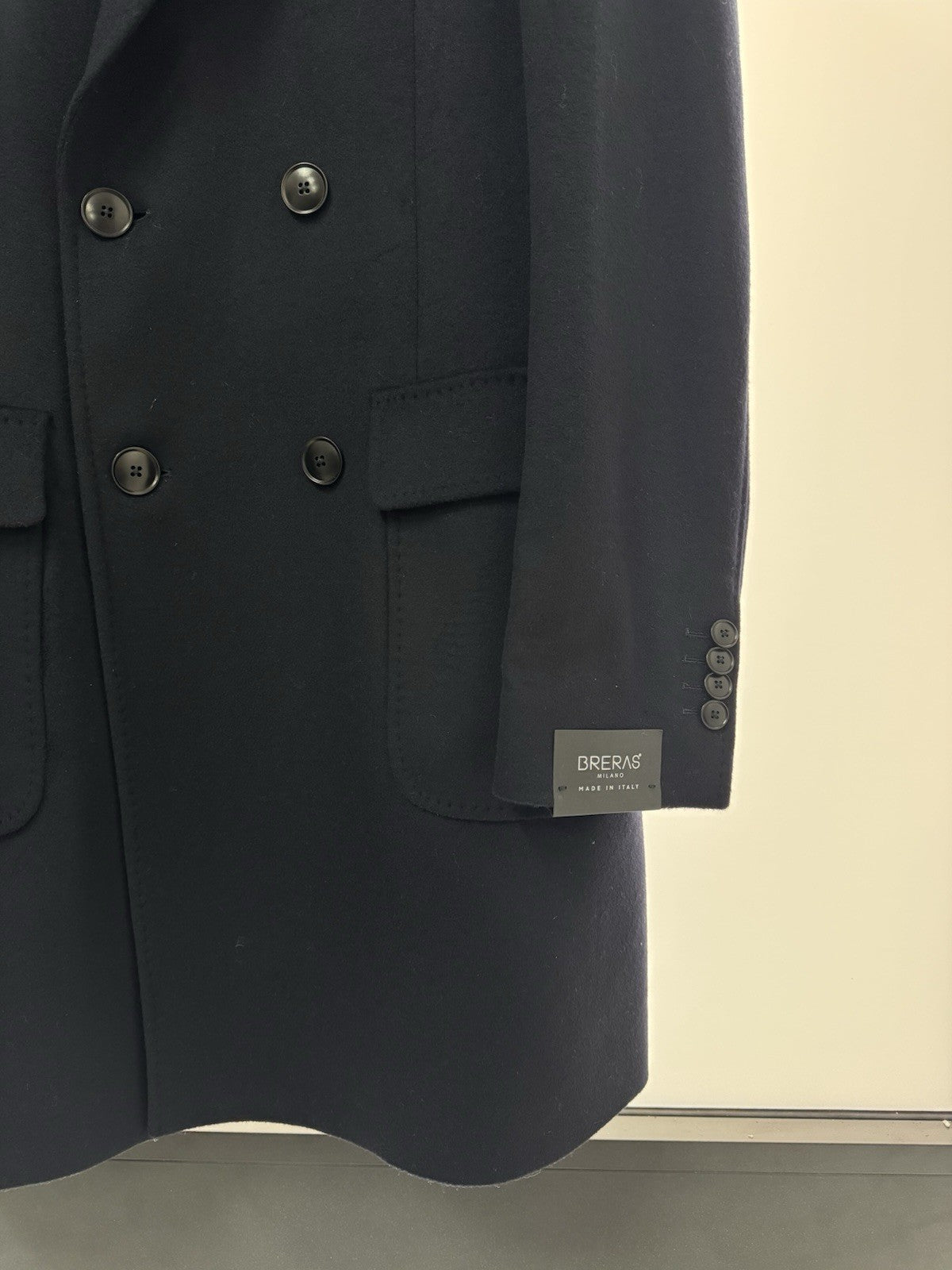 Breras Cappotto Doppiopetto Martingala in pura lana E Cashmere Blu  Uomo 50