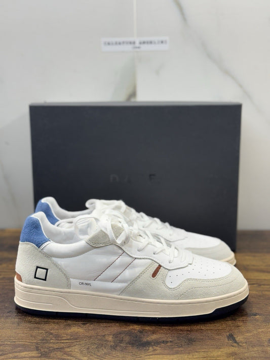 D.A.T.E Court 2.0 Sneaker Pelle Bianco Blu    Casual Uomo 45