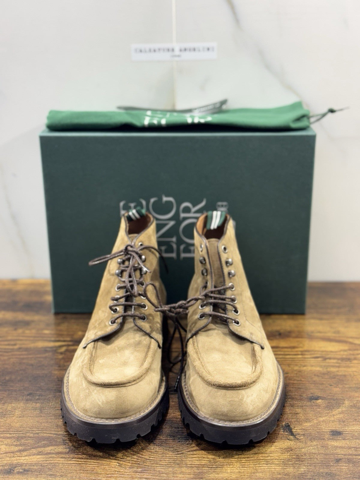 Green George Scarpa Uomo Polacchino Pelle Suede      Fondo Extra Light 41.5