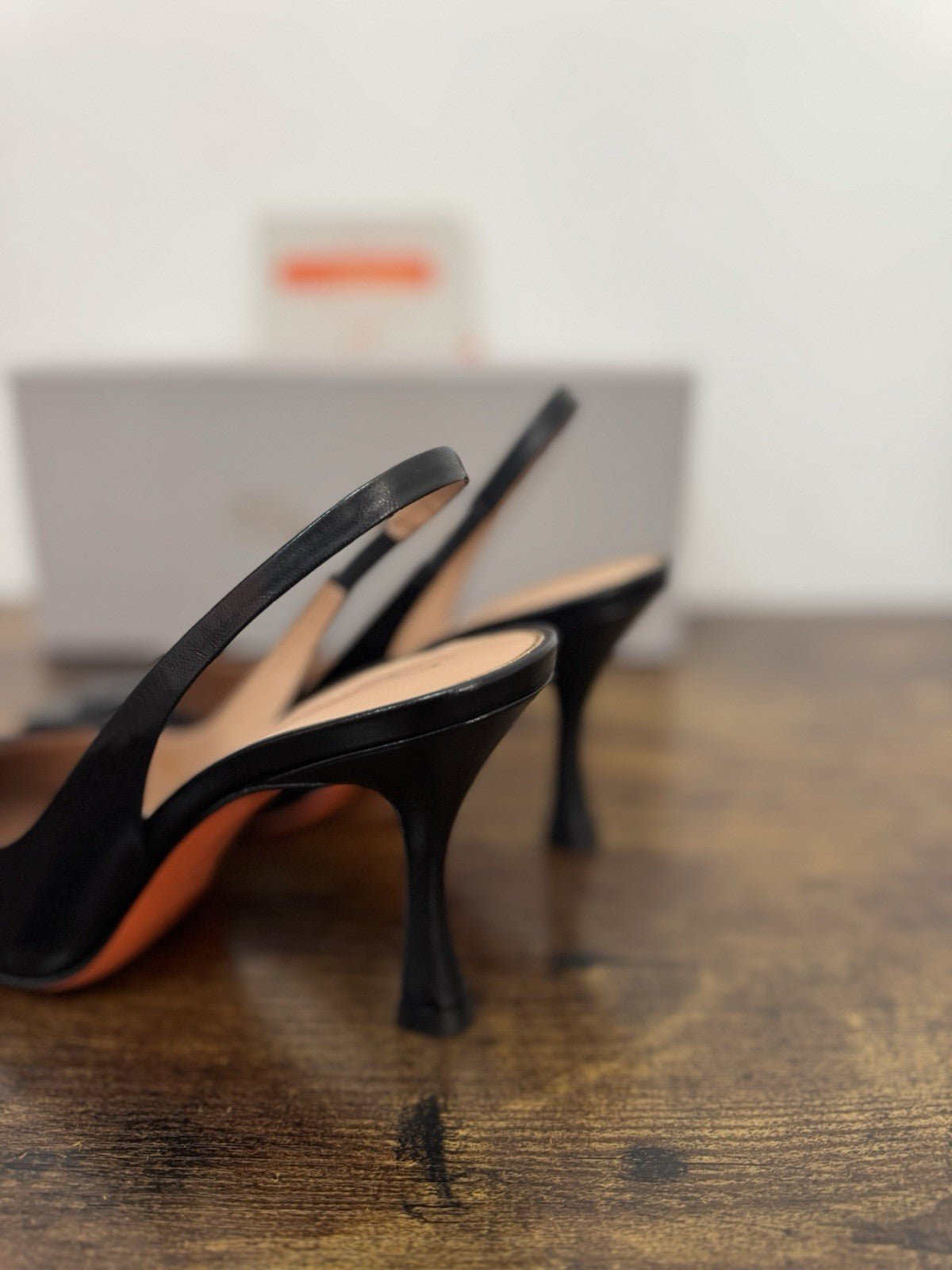 Santoni Sandalo  Sling Back Pelle Nera  Luxury Santoni Woman Shoes 37