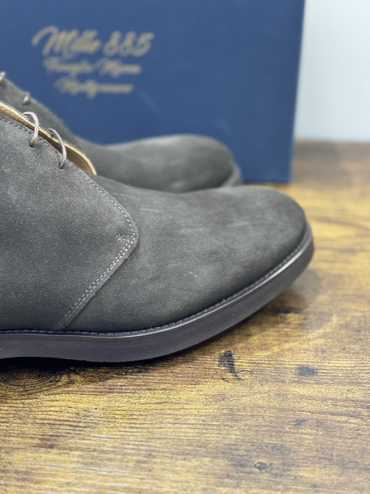 Mille 885 Polacchino    Suede T Moro   Fatto A Mano In Italia Uomo 45