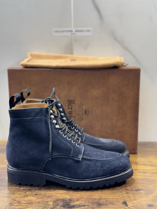Berwick 1707 Stivaletto Uomo Suede Blu  Fondo Vibram Casual Boot 40