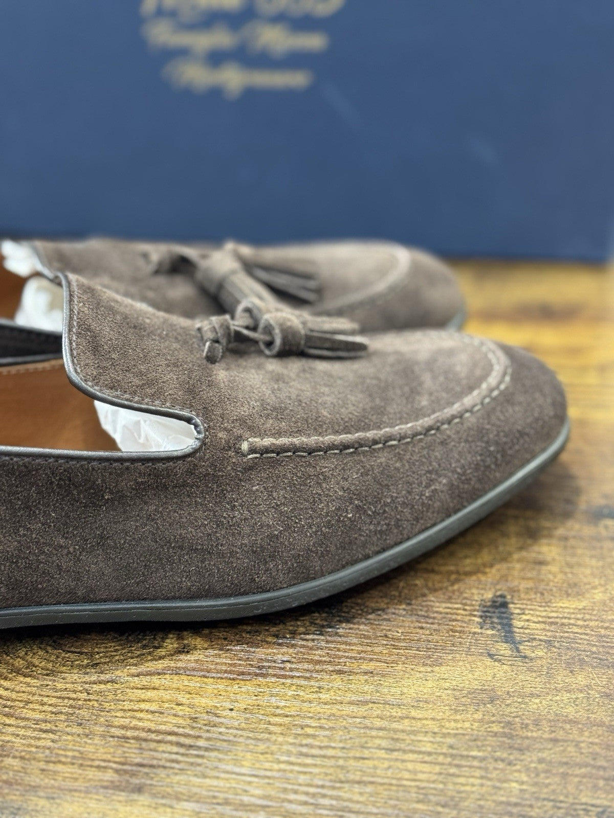 Mille 885 Mocassino Suede T Moro Fatto A Mano In Italia Uomo 39
