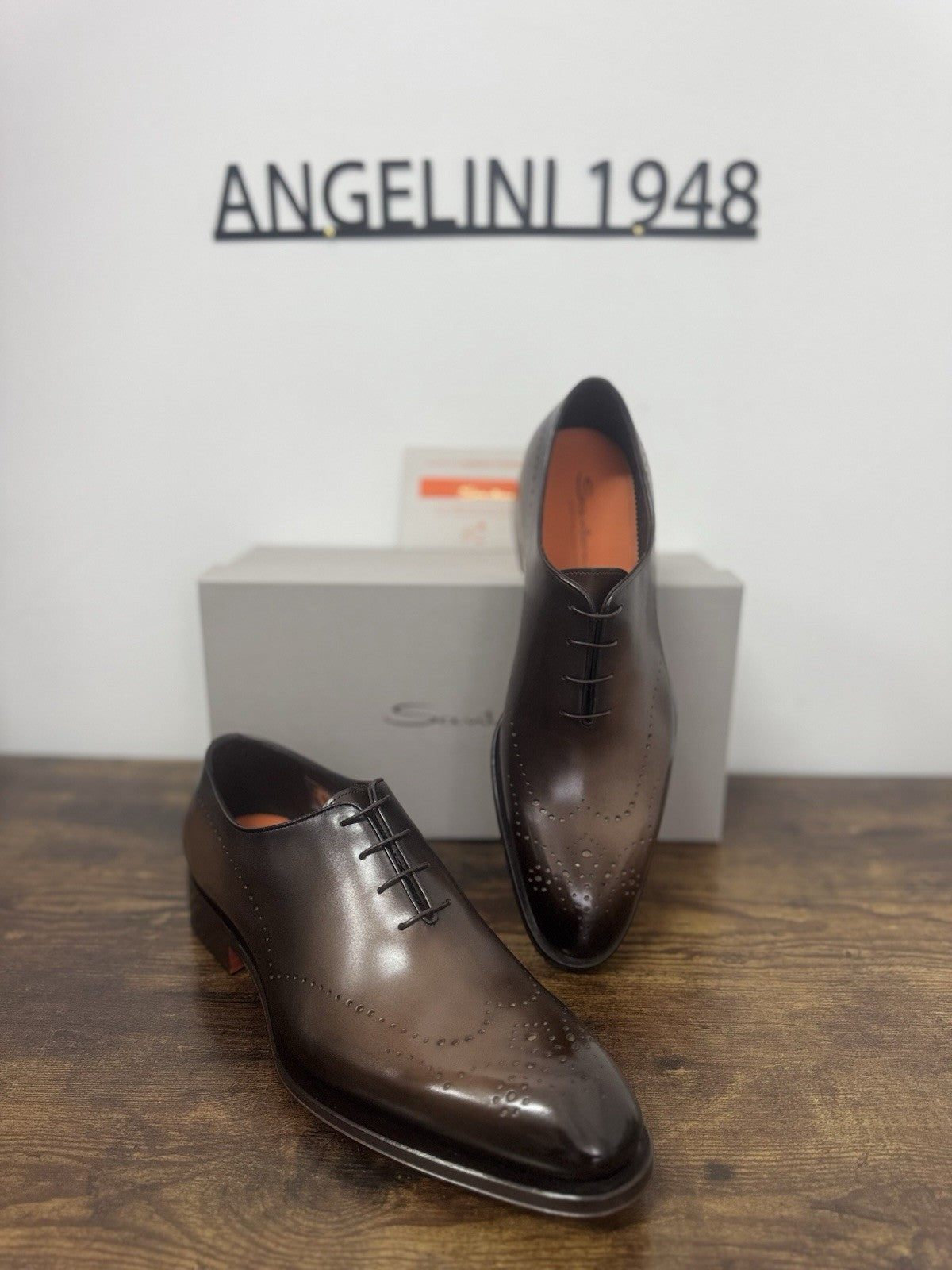 Santoni Stringata 4 Fori Goodyear Pelle Dark Brown Luxury Casual Santoni 45