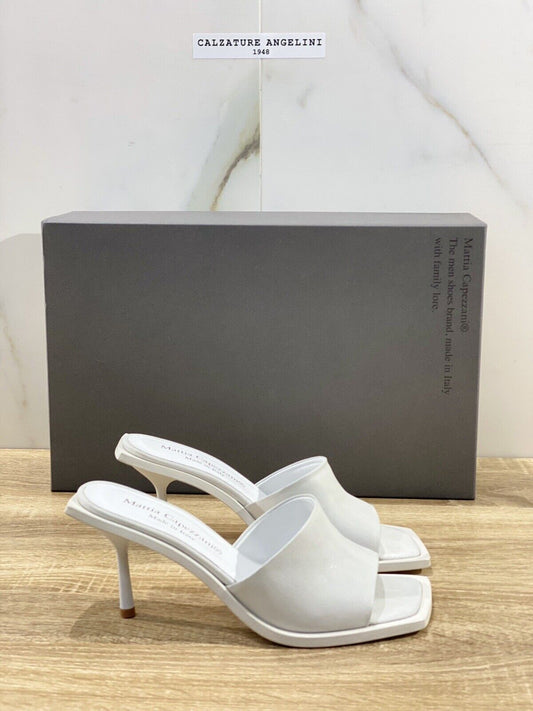 Mattia Capezzani Sandalo donna mules pelle bianco luxury sandal 36