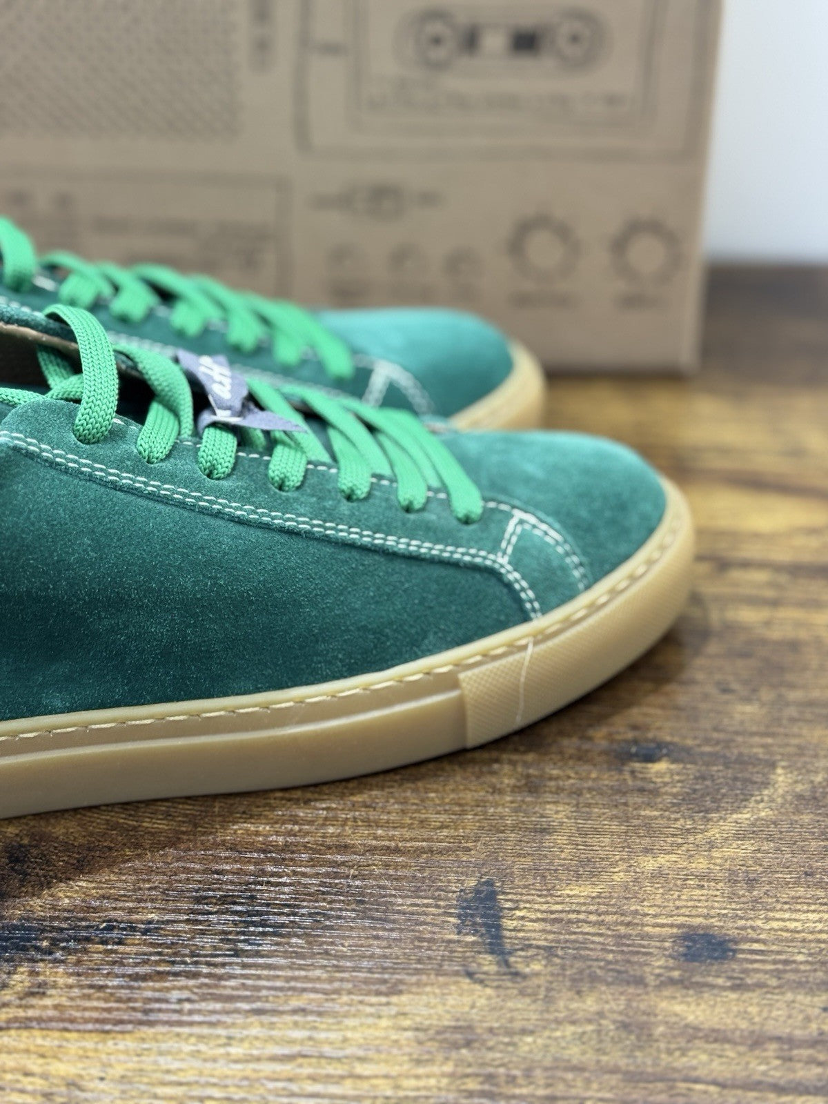 Lerews Sneaker Suede Verde Causal Scarpa Uomo 40