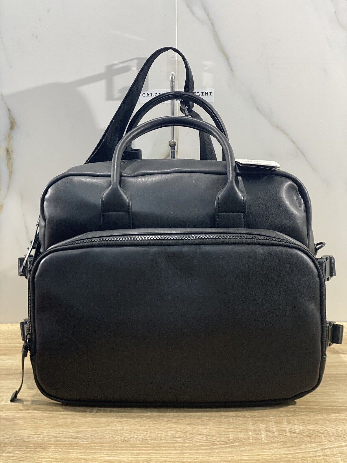 Trussardi Briefcase Uomo Pelle Eco Nera Borsa Da Lavoro Trussardi Uomo Tracollo