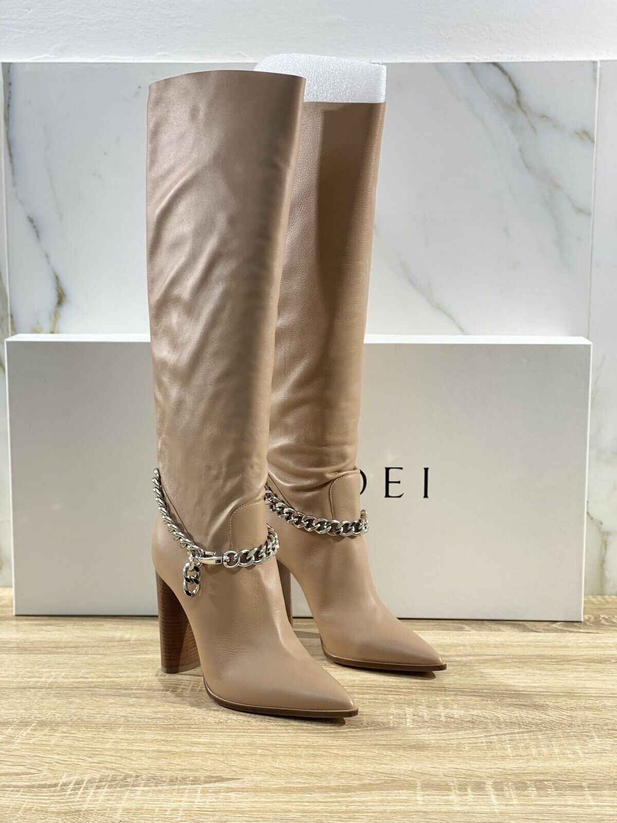 Casadei Stivale donna tacco pelle beige luxury casadei woman boot 38