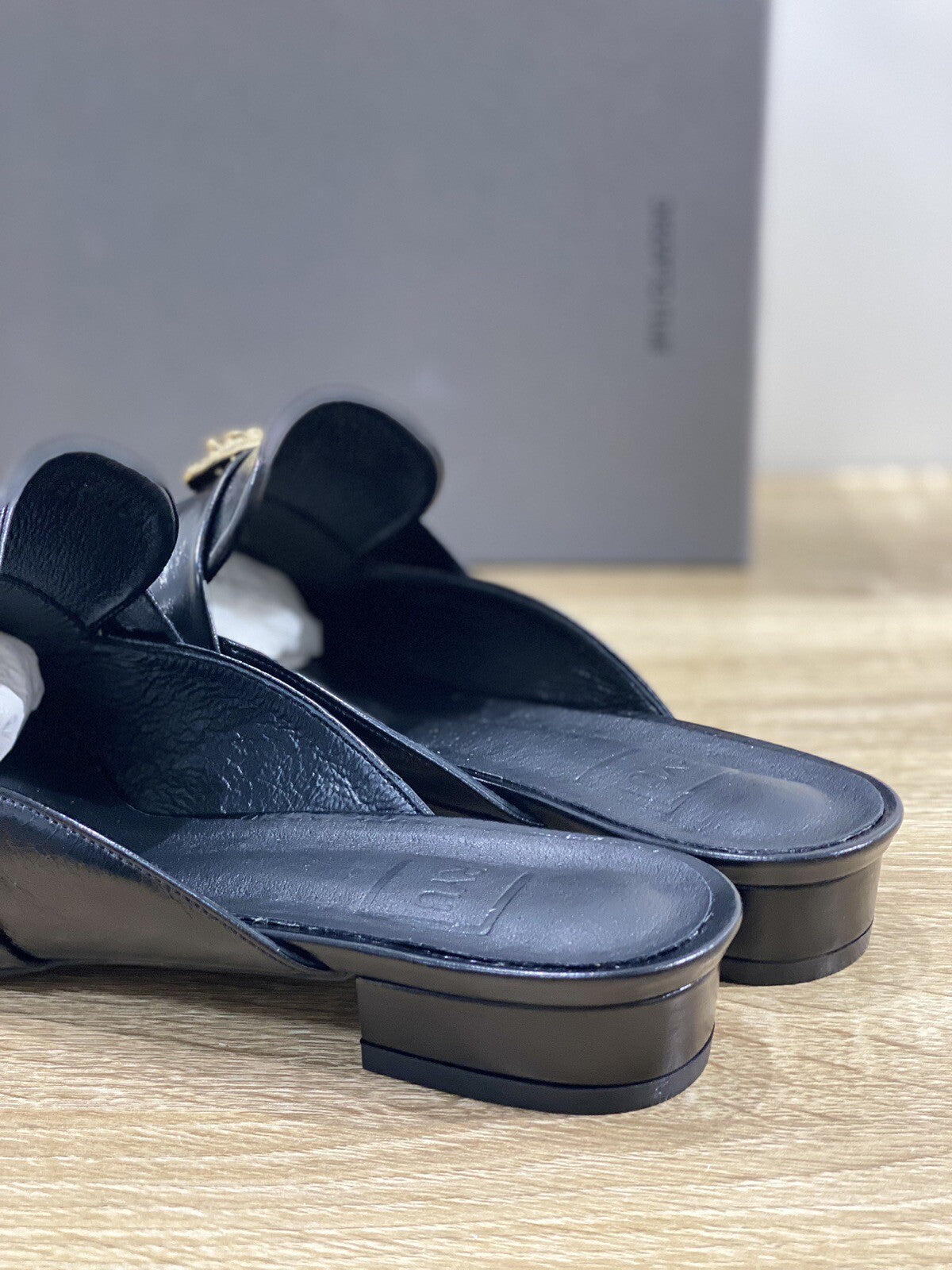 Ryu Classic Seine Slippers Nero Pelle Luxury Woman Sandal Ryu Classic 39
