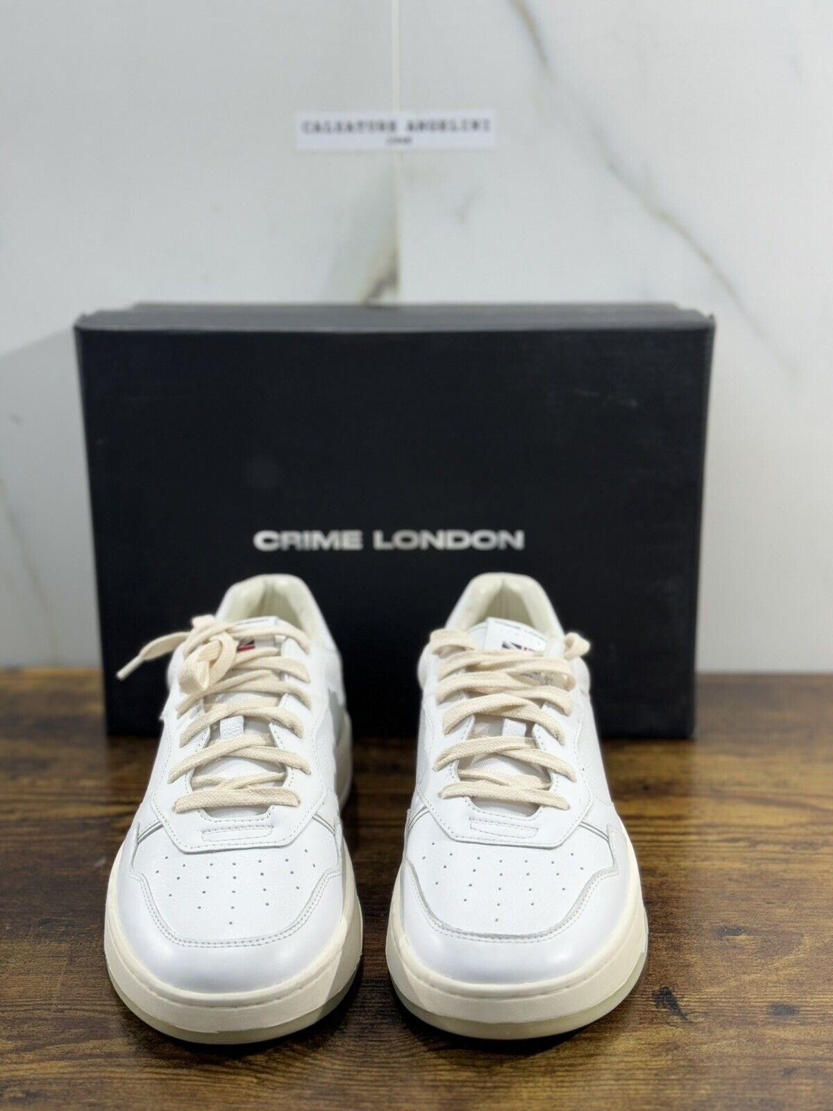 Crime London Sneaker Uomo Off Court OG Bianca       Pelle  Casual Men Shoes 43