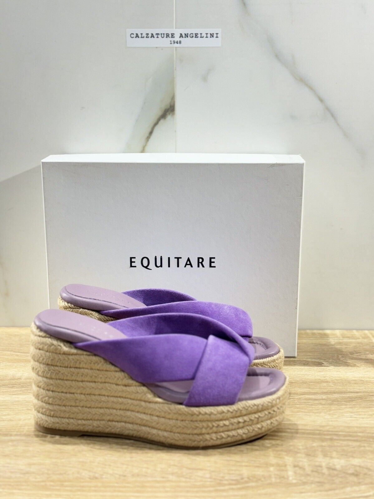 Equitare Sandalo Donna Ocala  Suede Viola    Zeppa 41