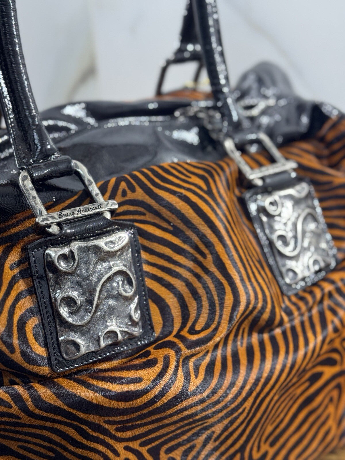 Bruno Amaranti Borsa Maxi Donna In Vero Pony  Luxury Craftmanship Bag  Tracolla