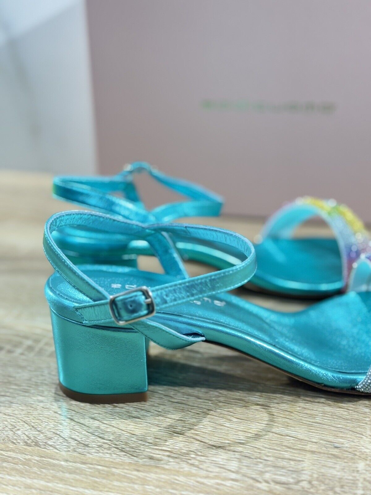 Eddi Cuomo Luxury Sandals Donna In Pelle Azzurro   Fatti A Mano  Handmade 38