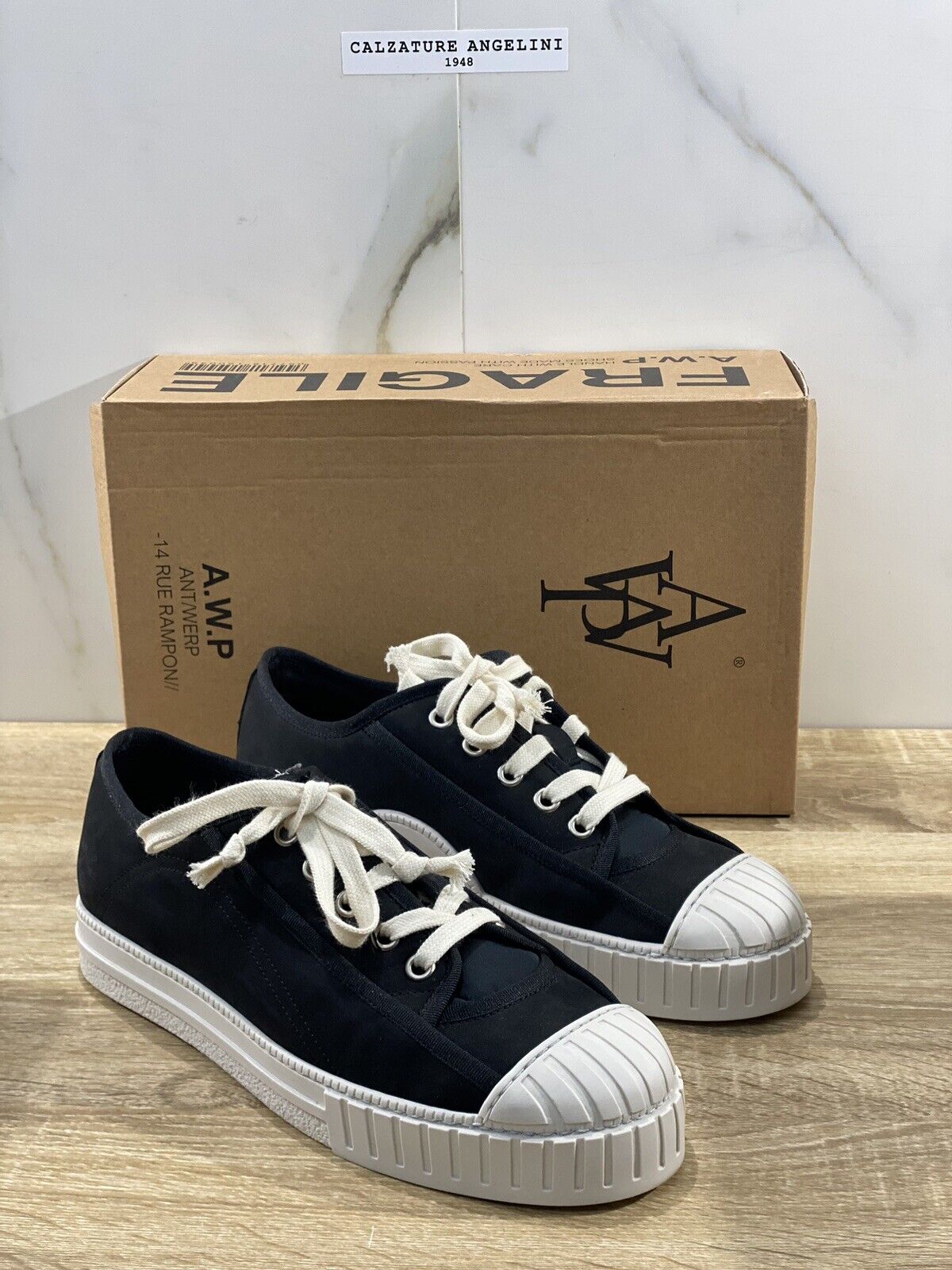 AWP Antwerp Sneaker uomo van dick pelle nero casual sneaker 44