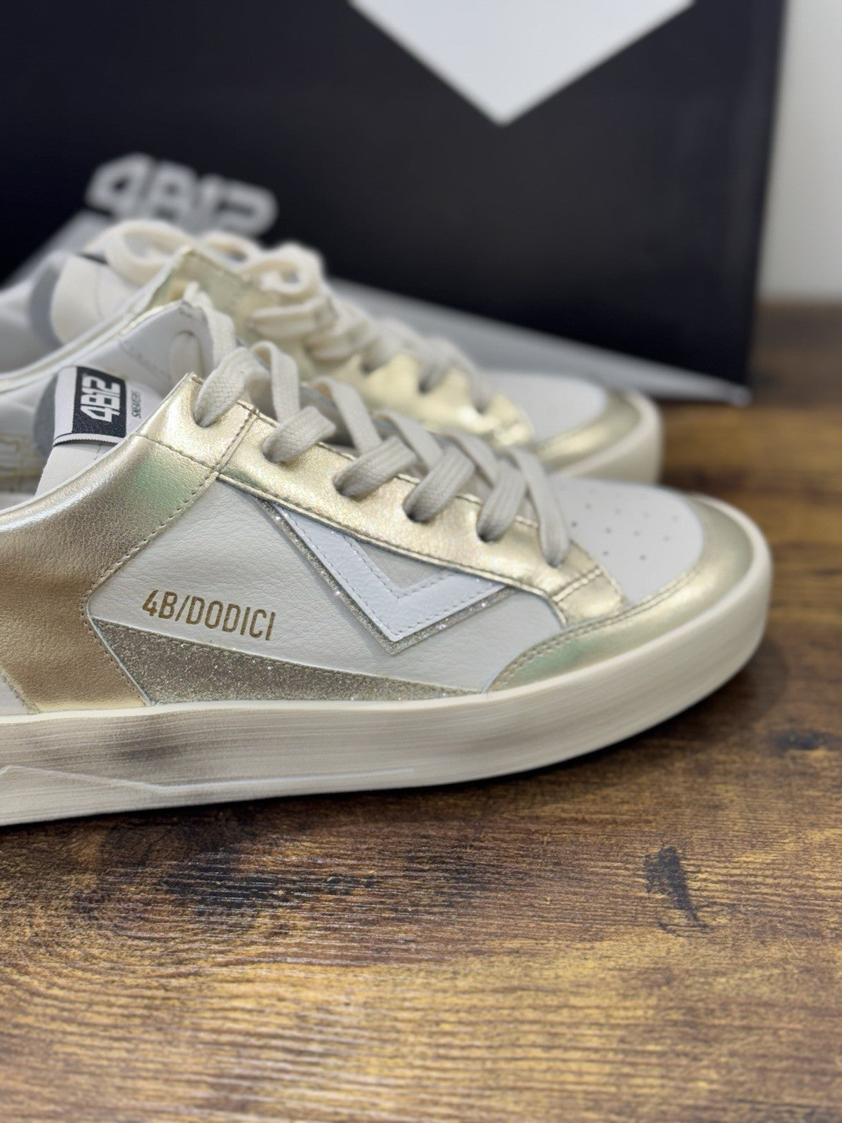 4B12 Sneaker Kyle  Pelle Bianco Casual Sneaker Donna 38