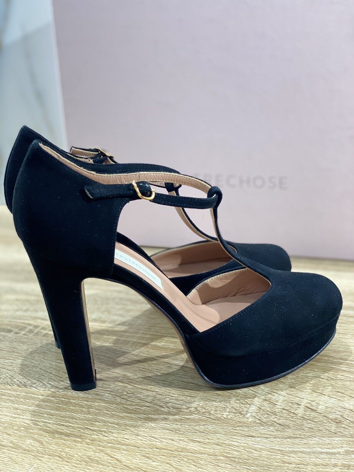 L’autre Chose Charleston Donna Suede Nero Con Tacco Luxury Woman 40