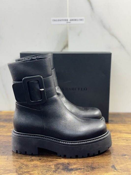 paloma barcelo Chelsea Boot  Combat  pelle Nera luxury boot 41