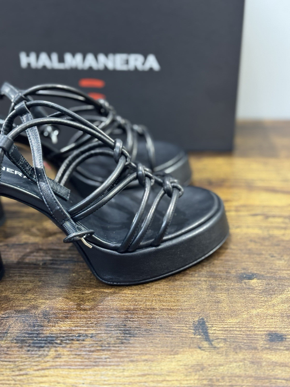 Halmanera Sandalo Pelle Nero Con Tacco Causal Halmanera Donna 41