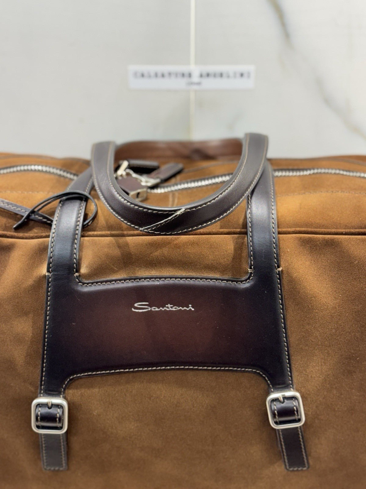 Borsone Weekend Viaggio Santoni Pelle Cuoio    Travel Bag Santoni Men Business