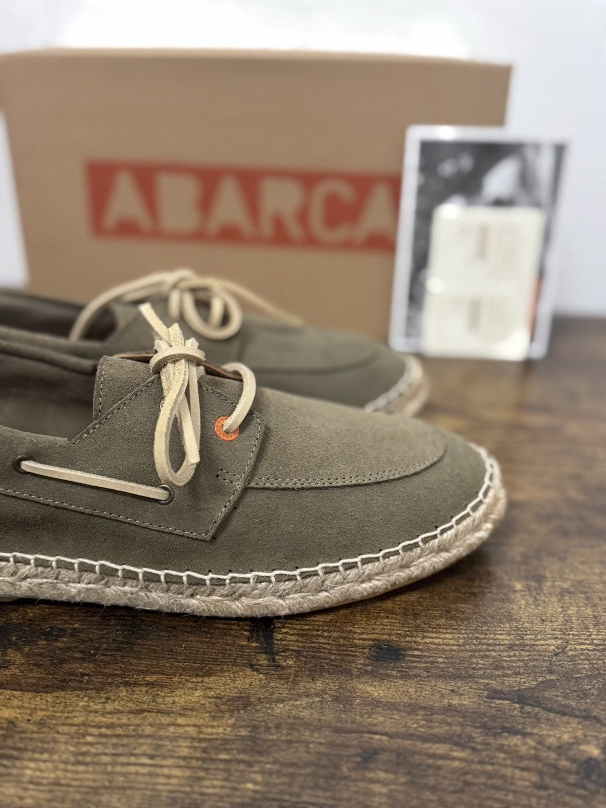 Abarca Espadrilles Suede Kaki Mocassino Casual Uomo 42