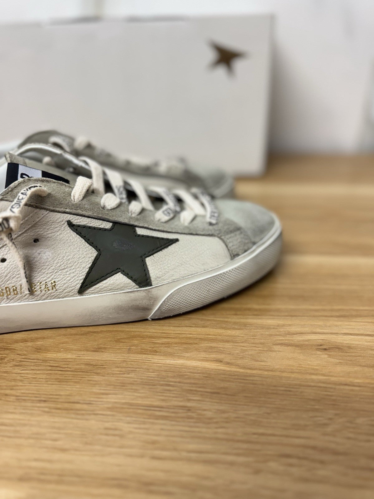 Golden Goose Super Star Cream Olive Grey Luxury Golden Goose Uomo 41