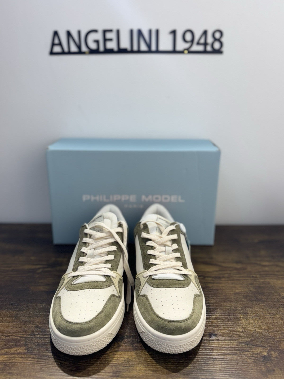 Philippe Model La Grande Sneaker Pelle Bianca Verde   Casual Uomo 41