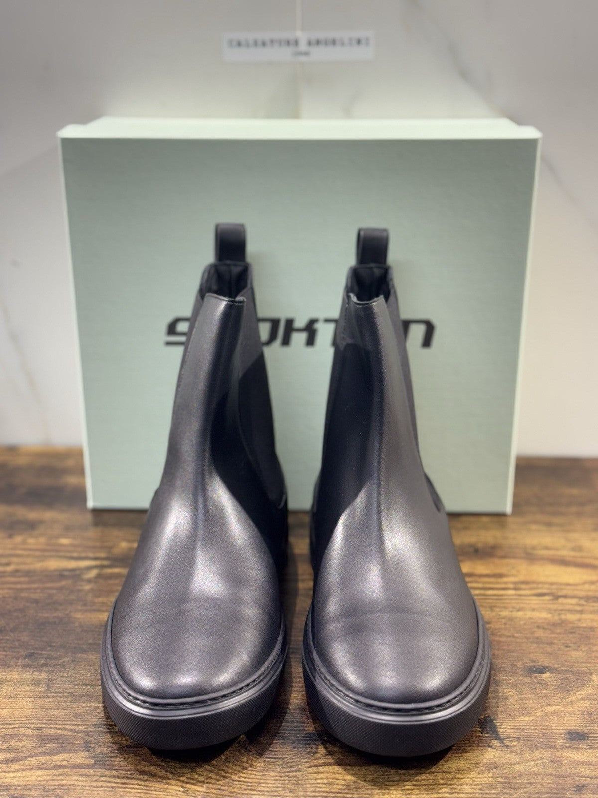 Stokton Chelsea Boot Extra Light  Pelle Nero    100% Made In Italy Uomo 42