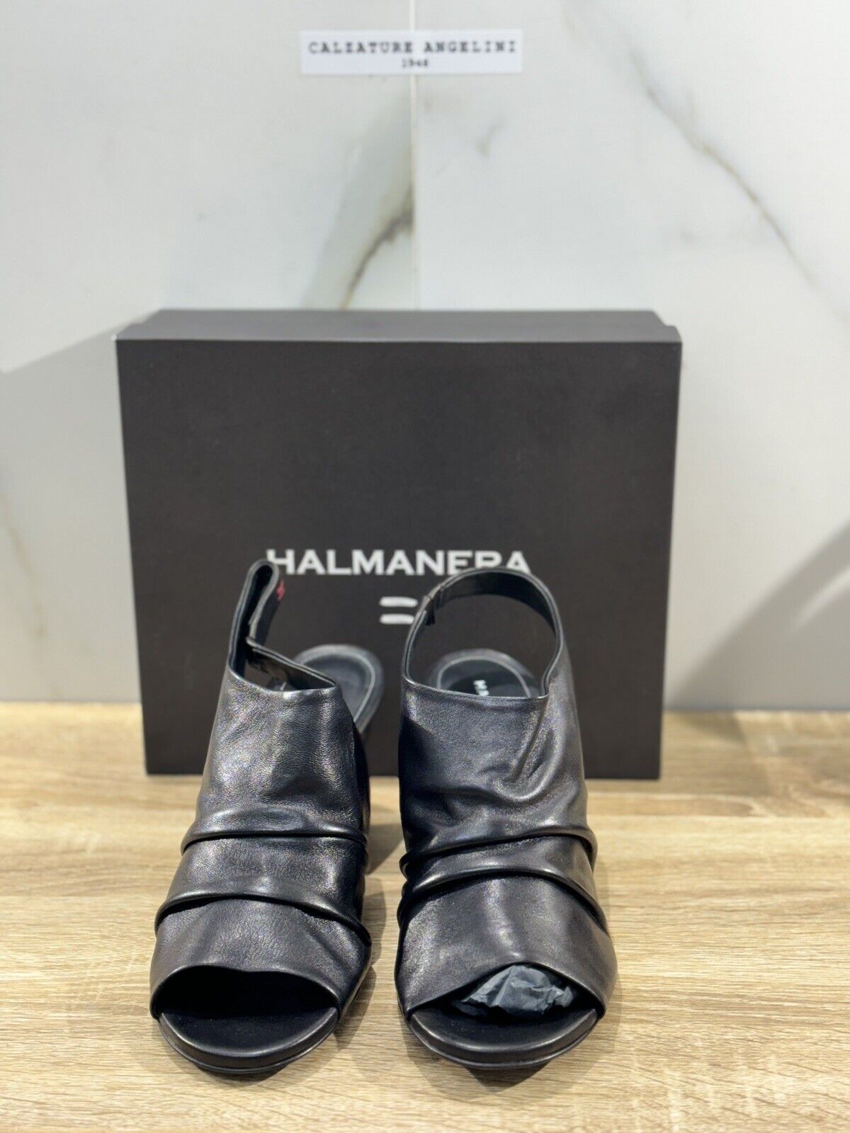 Halmanera Sandalo   donna Ray pelle Nera     luxury shoes 41