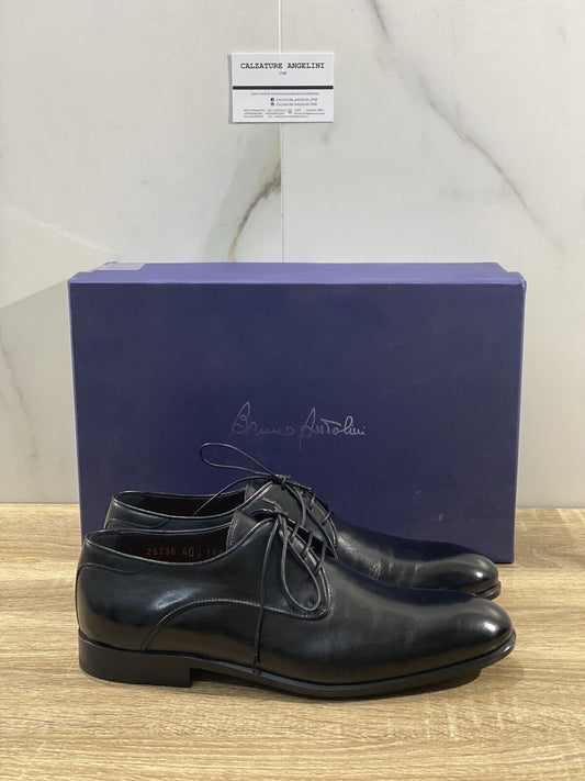 Bruno Antolini stringata  uomo  pelle Nera Fondo Cuoio luxury men shoe 40