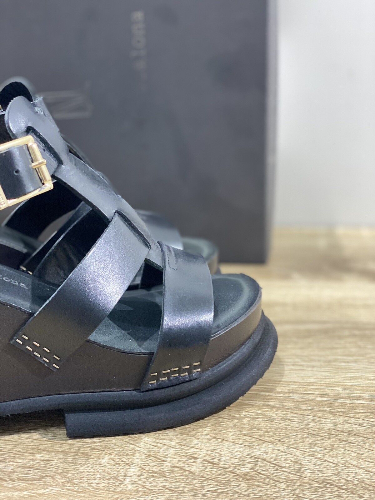 Duca D’ascalona Zoccolo Destiny Donna Fatto A Mano Pelle Nero 39