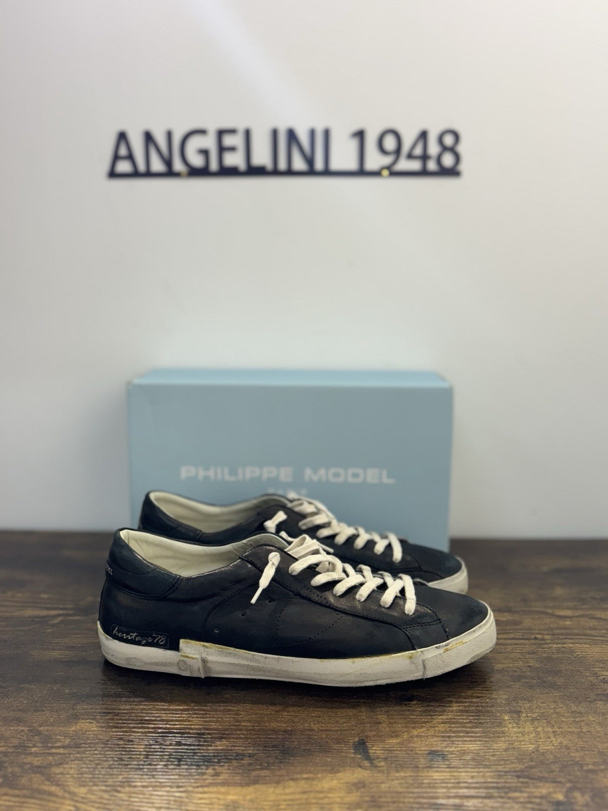 Philippe Model Paris Low Pelle Nera Casual Sneaker Uomo 45