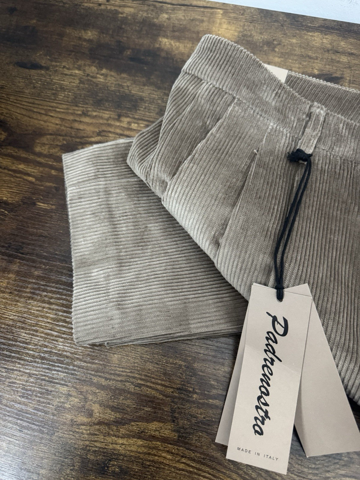 Padrenostro Pantalone In Velluto Cotone 100% Made In Italy Jason Uomo 33