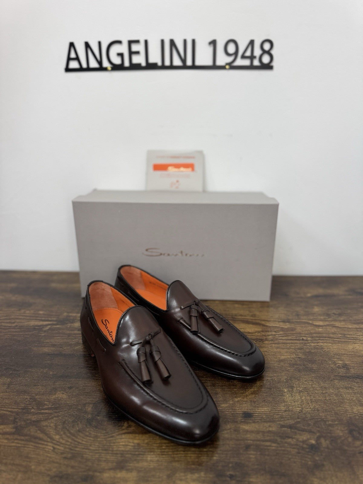 Santoni Mocassino Tassel  Pelle Brown Dark    Luxury Santoni Uomo 41