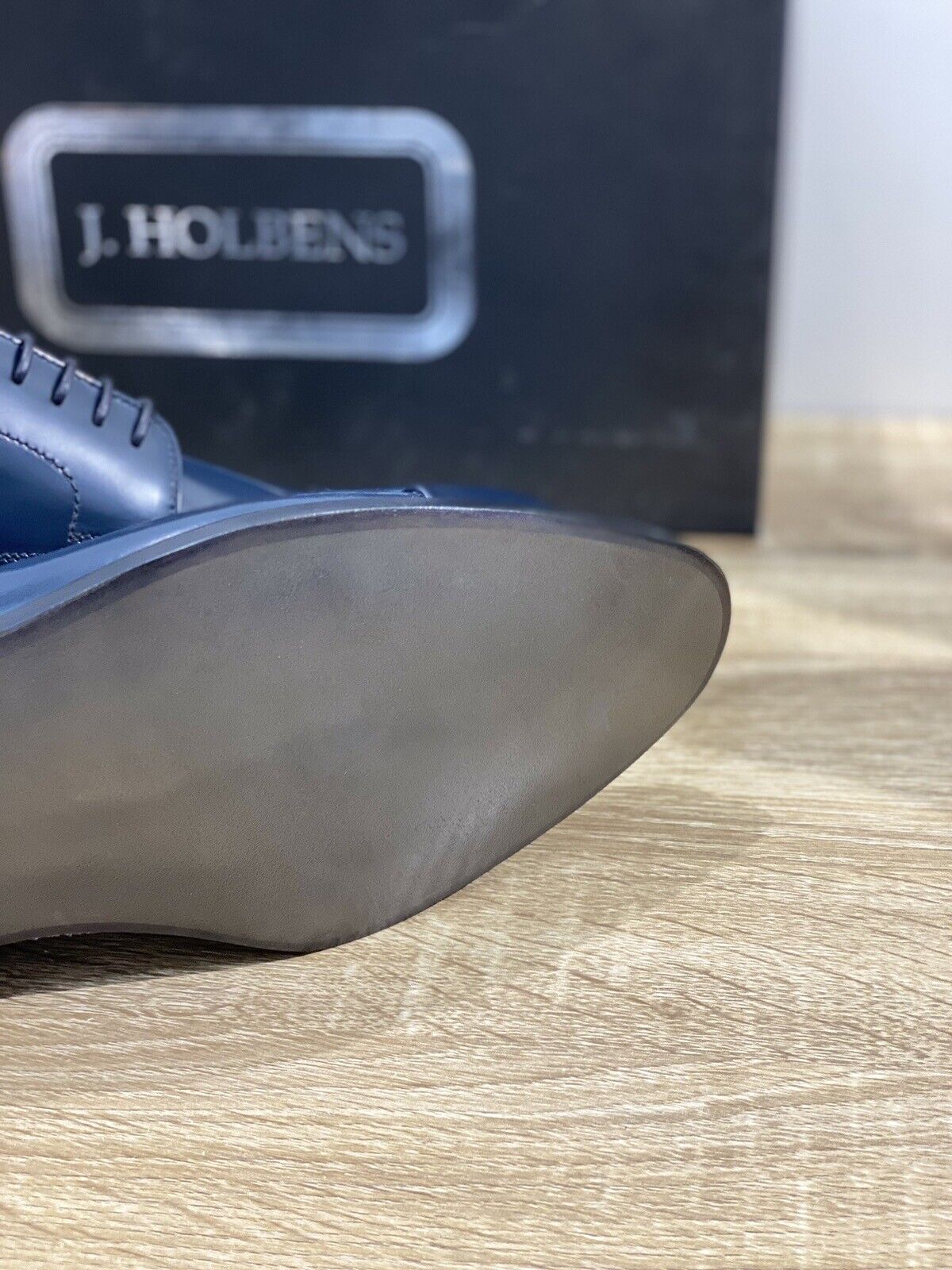 J.Holbens Oxford Uomo  Pelle Blu Business Men Shoes Made In Italy Luxury 40