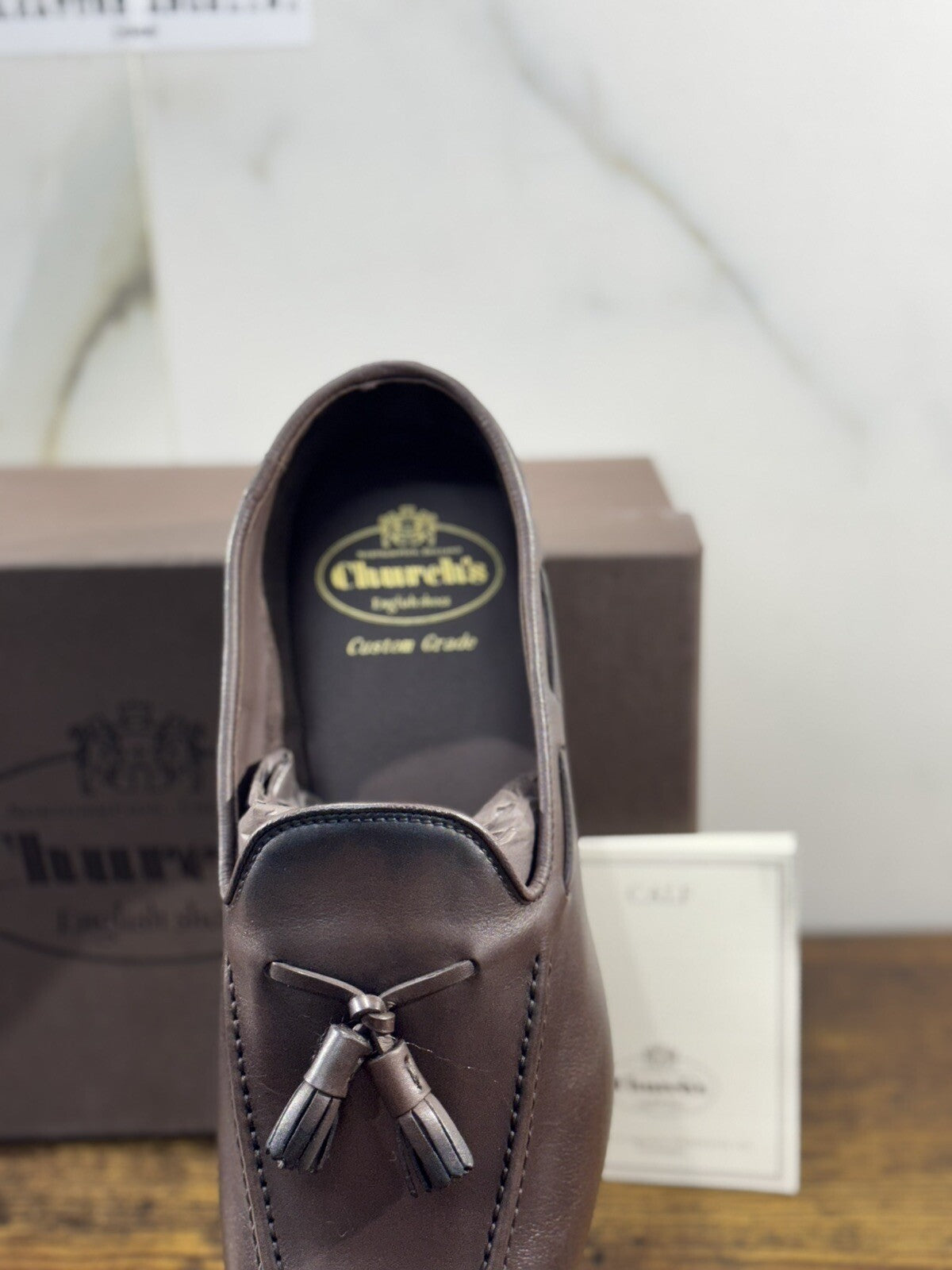Church’s Mocassino Uomo Maidstone Pelle Marrone Calf   Custom Grade 42.5