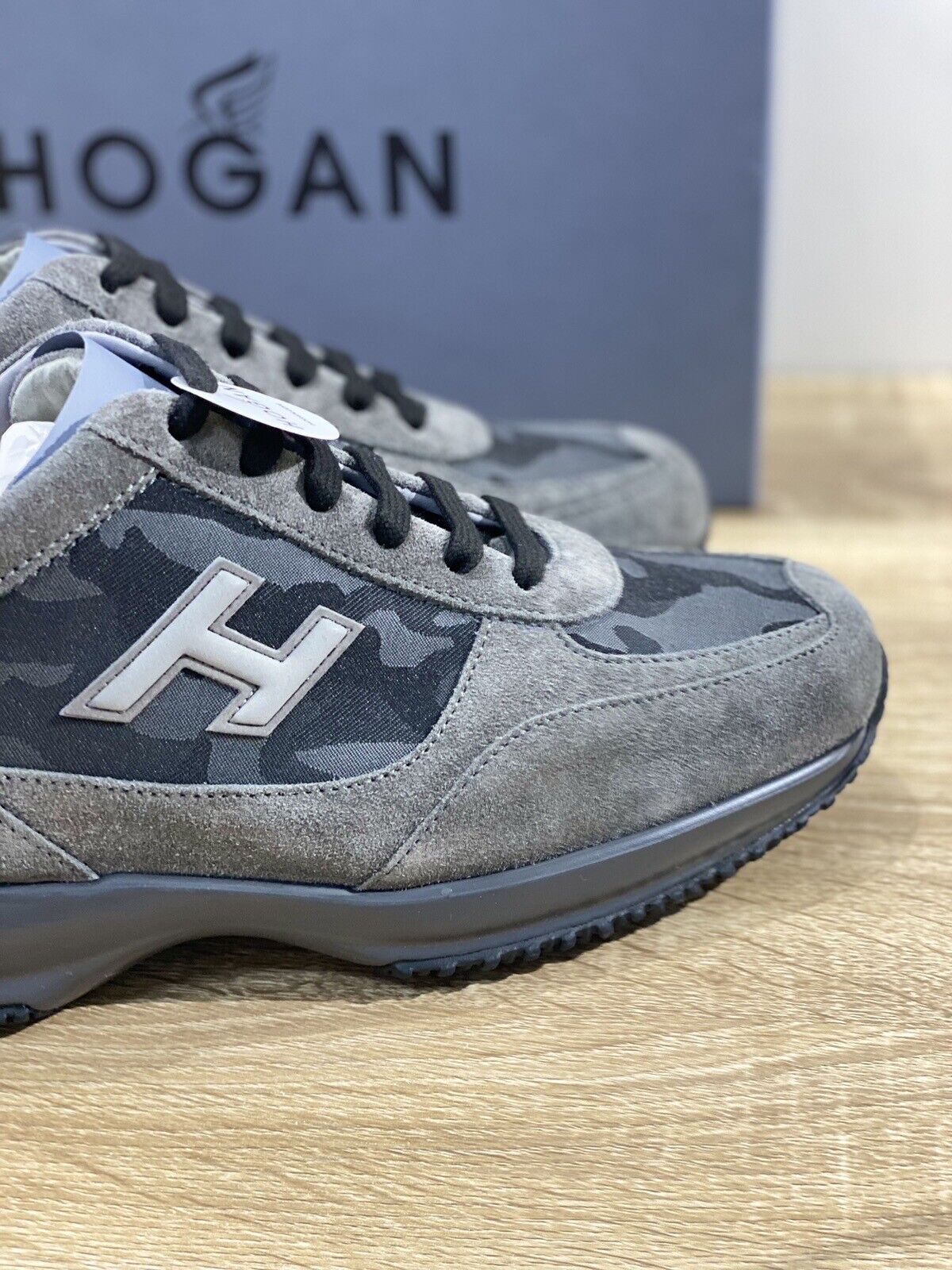 Hogan Interactive uomo suede Grey Camouflage luxury casual hogan shoes 42