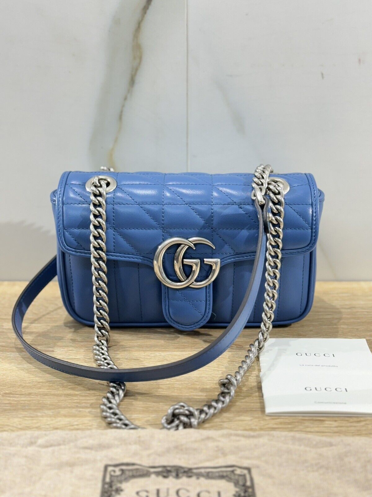 Borsa Gucci GG Marmont Mini Shoulder Bag Gucci Luxury Blu